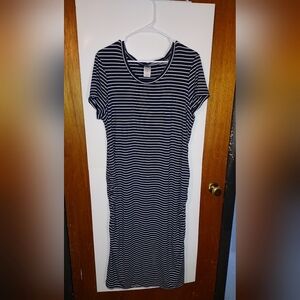 Blue and White Striped Time And Tru Maternity Dress XXL
